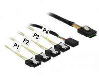 Delock Cable (83318) Mini SAS SFF-8087 | 4 x SATA 7 pin Reverse + Sideband 0.5 m.| 83318