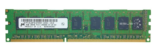 Memoria RAM 1x 4GB Micron ECC UNBUFFERED DDR3 2Rx8 1333MHz PC3-10600 UDIMM | MT18JSF51272AZ-1G4