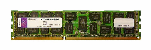 Memoria RAM 1x 8GB Kingston ECC REGISTERED DDR3 1600MHz PC3-12800 RDIMM | KTD-PE316S/8G