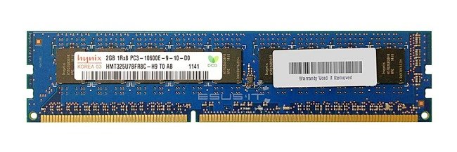 Memoria RAM 1x 2GB Hynix ECC UNBUFFERED DDR3 1Rx8 1333MHz PC3-10600 UDIMM | HMT325U7BFR8C-H9