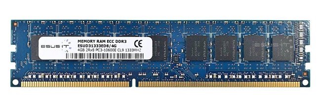 Memoria RAM 1x 4GB ESUS IT ECC UNBUFFERED DDR3 2Rx8 1333MHz PC3-10600 UDIMM | ESUD31333ED8/4G