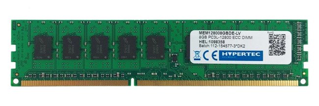 Memoria RAM 1x 8GB HYPERTEC ECC UNBUFFERED DDR3 1600MHz PC3-12800 UDIMM | MEM128008GBDE-LV