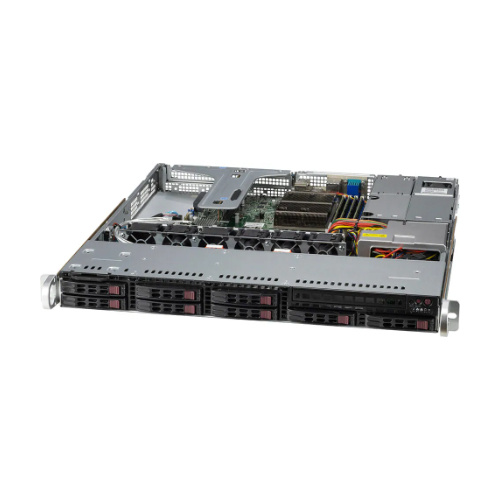 Platforma deservidor Supermicro 1U 110T-M SYS-110T-M Intel x 1 DDR4 x 4 8 x 2.5" SATA PSU 1+0